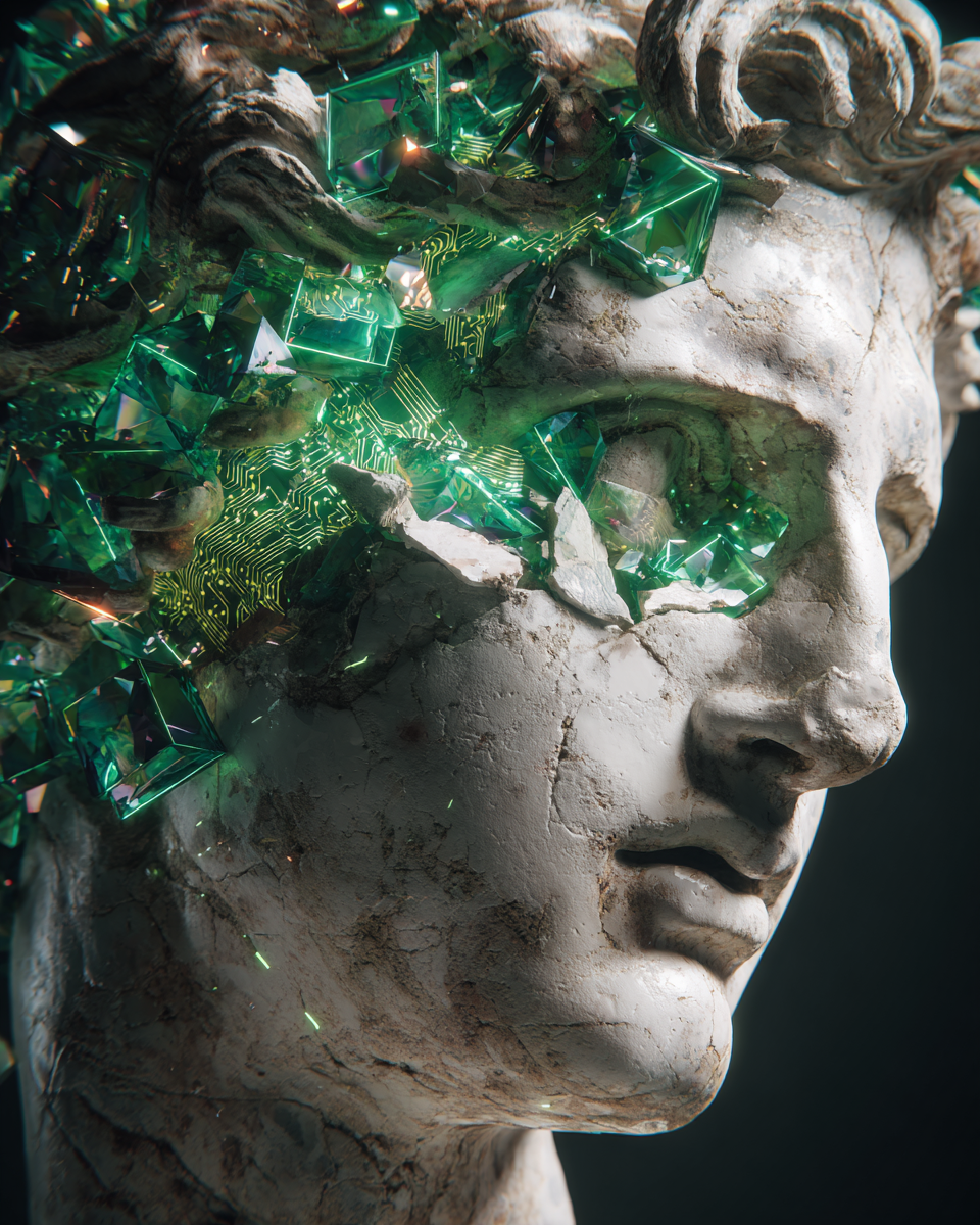 Cyberpunk Renaissance Statue
